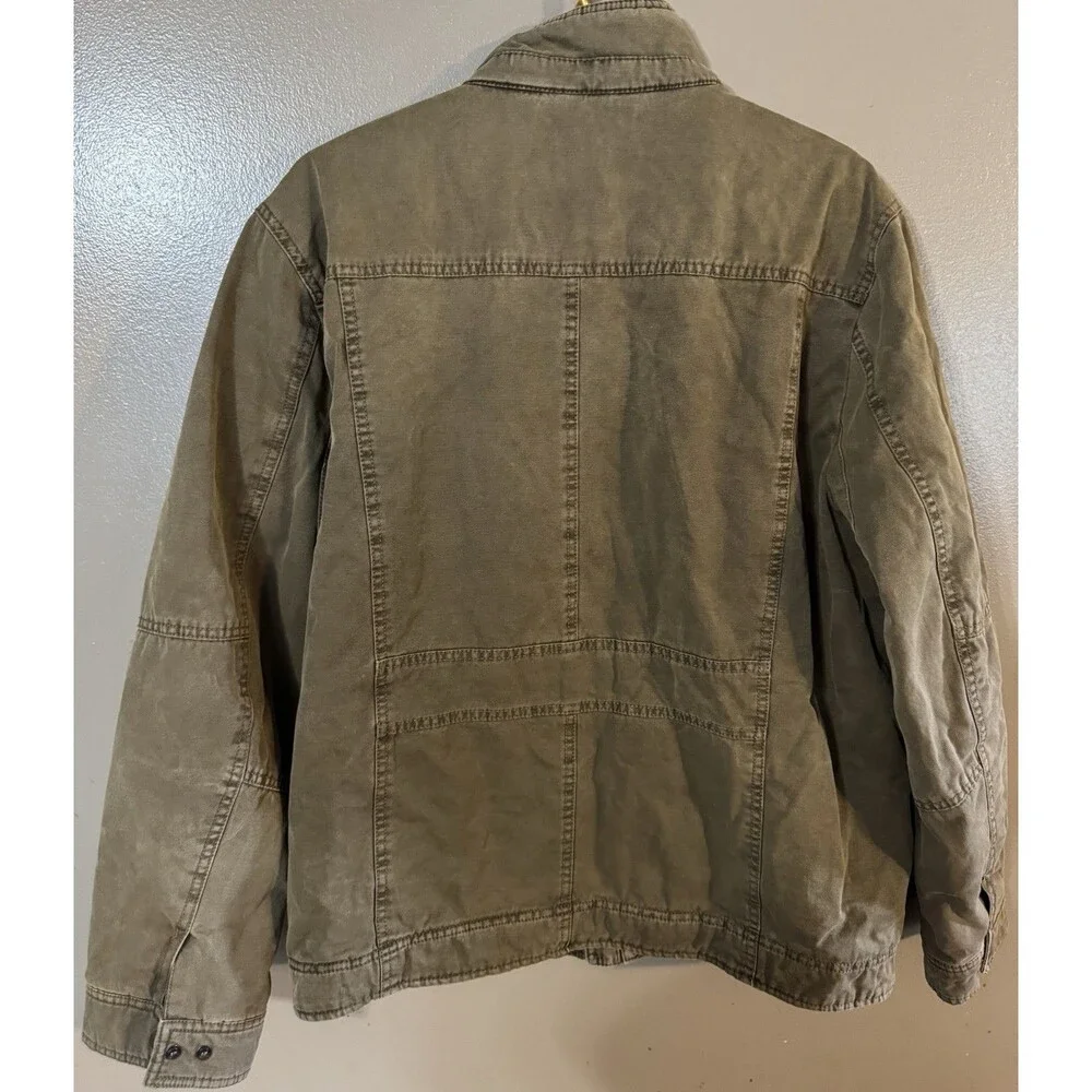 Vintage Levi's Jacket Large Green Cotton Sherpa Lined Utility Cargo Military